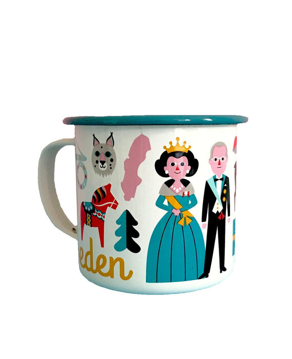 OMM design Enamel Cup Sweden Turquoise