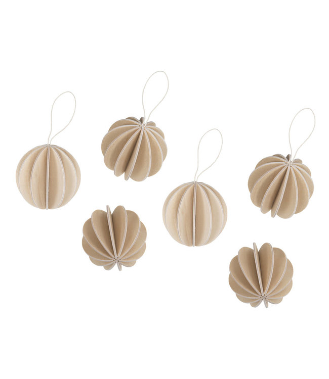 LOVI Lovi wooden balls Ø4cm  set of 6 natural - birch wood DIY package