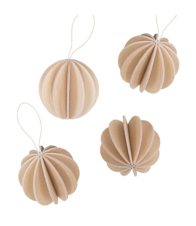 LOVI Lovi houten ballen Ø6cm naturel set van 4 stuks  - berkenhout DIY pakketje