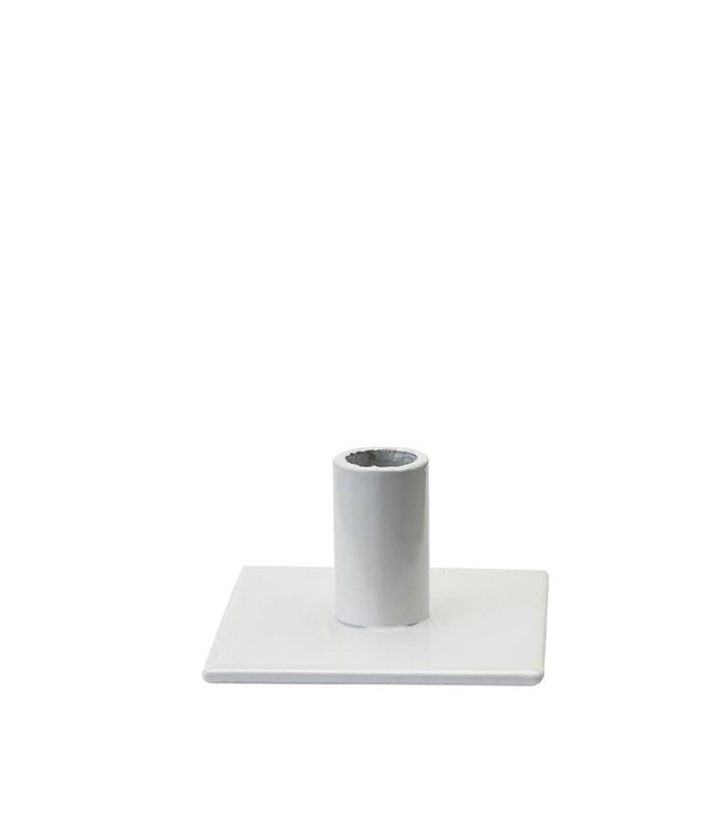 KunstIndustrien KunstIndustrien - voor Ø1.3cm kaars - metaal wit glans Kandelaar Vierkant