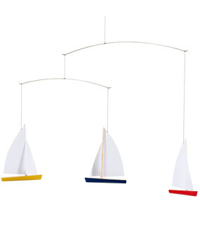 Flensted Mobiles Flensted Mobiles Dinghy Regatta 3 - 28x38cm mobiel hout met papier