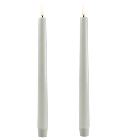 Uyuni Lighting Uyuni Lighting LED Wax dinerkaars 2 st Ø2,3 x 25cm Dusty Green Uyuni Lighting Uyuni Lighting LED Wax dinerkaars 2 st Ø2,3 x 25cm Dusty Green