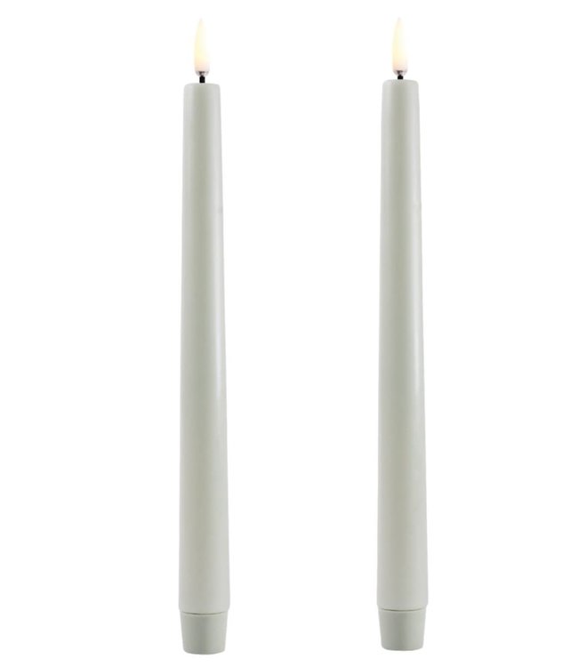 Uyuni Lighting Uyuni Lighting LED candle 2 stuks Ø2,3 x 25cm Dusty Green