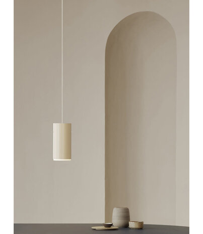 Moebe Moebe Tube Pendant Lamp Large Beige Aluminium Moebe Moebe Tube Pendant Lamp Large Beige Aluminium
