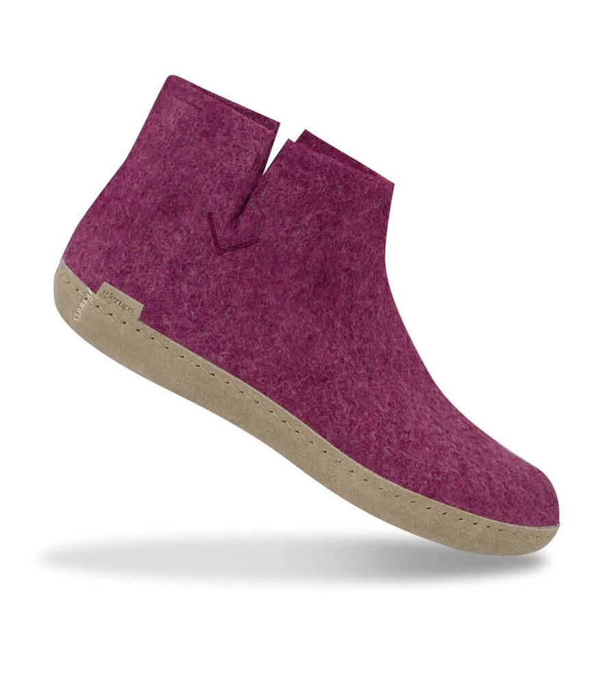 Glerups Glerups Boot Pantoffel Cranberry met leren zool (diverse maten) Glerups Glerups Boot Pantoffel Cranberry met leren zool (diverse maten)