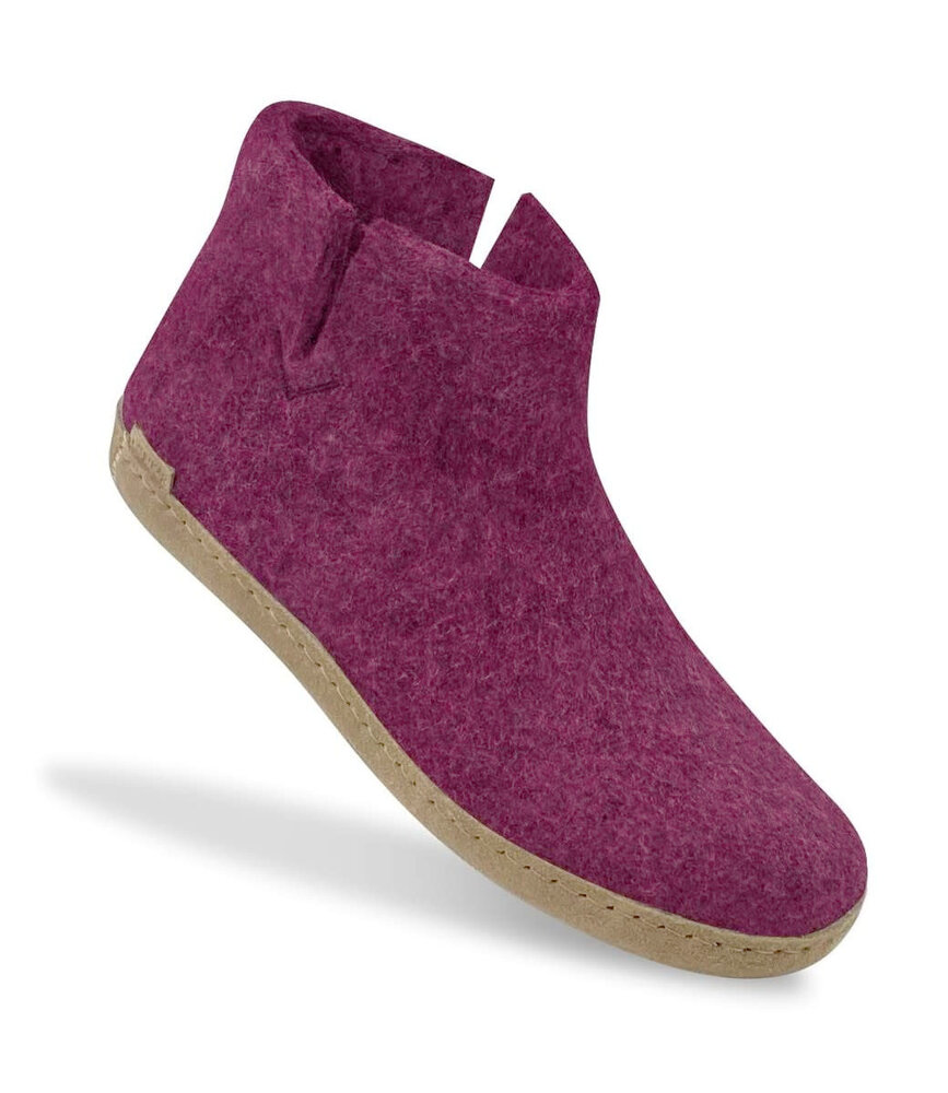 Glerups Glerups Boot Pantoffel Cranberry met leren zool (diverse maten) Glerups Glerups Boot Pantoffel Cranberry met leren zool (diverse maten)