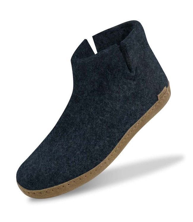 Glerups Glerups Boot Slipper Denim with leather sole (various sizes)
