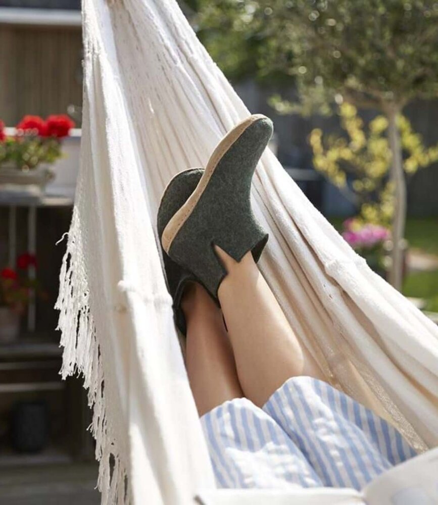 Glerups Glerups Boot Slipper Forest with leather sole (various sizes) Glerups Glerups Boot Slipper Forest with leather sole (various sizes)