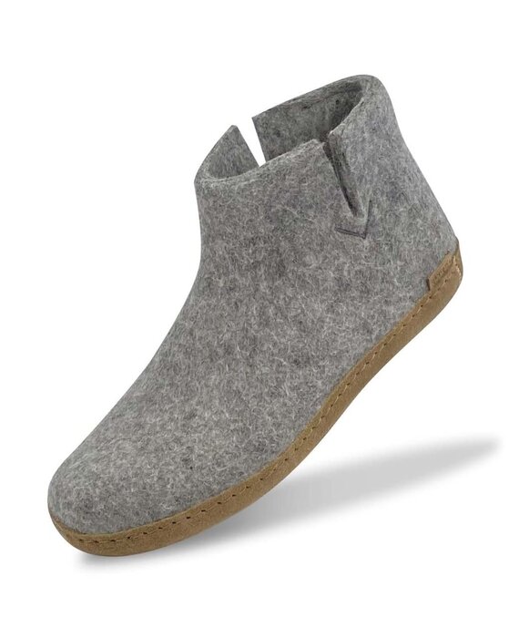 Glerups Boot met leren zool (diverse maten) Grijs Pantoffel