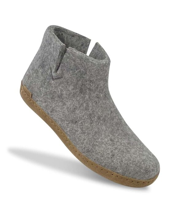 Glerups Boot met leren zool (diverse maten) Grijs Pantoffel