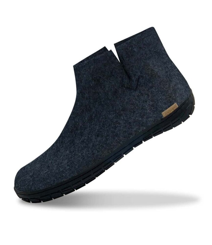 Glerups Glerups Boot Slipper with rubber black sole (various sizes) Denim Glerups Glerups Boot Slipper with rubber black sole (various sizes) Denim