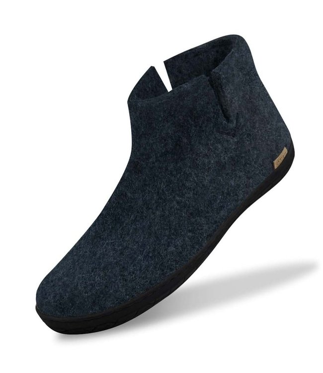 Glerups Glerups Boot Slipper with rubber black sole (various sizes) Denim