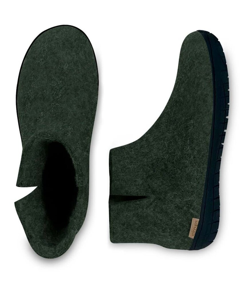 Glerups Glerups Boot Pantoffel met rubberen zwarte zool (diverse maten) Forest Glerups Glerups Boot Pantoffel met rubberen zwarte zool (diverse maten) Forest