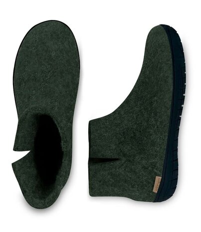 Glerups Glerups Boot Pantoffel met rubberen zwarte zool (diverse maten) Forest Glerups Glerups Boot Pantoffel met rubberen zwarte zool (diverse maten) Forest