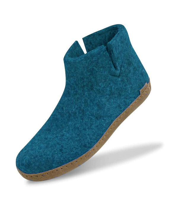 Glerups Boot met leren zool (diverse maten) Petrol Pantoffel