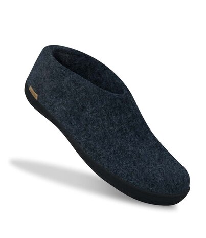 Glerups Glerups Shoe Slipper with rubber black sole (various sizes) Denim Glerups Glerups Shoe Slipper with rubber black sole (various sizes) Denim
