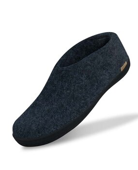 Glerups Glerups Shoe Slipper with rubber black sole (various sizes) Denim Glerups Glerups Shoe Slipper with rubber black sole (various sizes) Denim