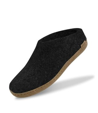 Glerups Glerups Slip-on Slipper with Leather sole (various sizes) Charcoal