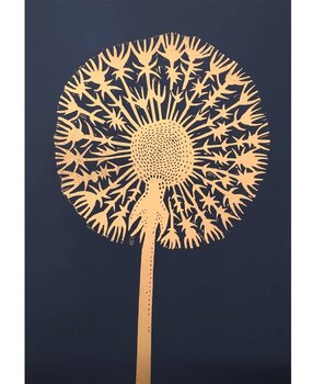 Monika Petersen Monika Petersen Lino Print Dandelion Gold Indigo 50x70 Monika Petersen Monika Petersen Lino Print Dandelion Gold Indigo 50x70