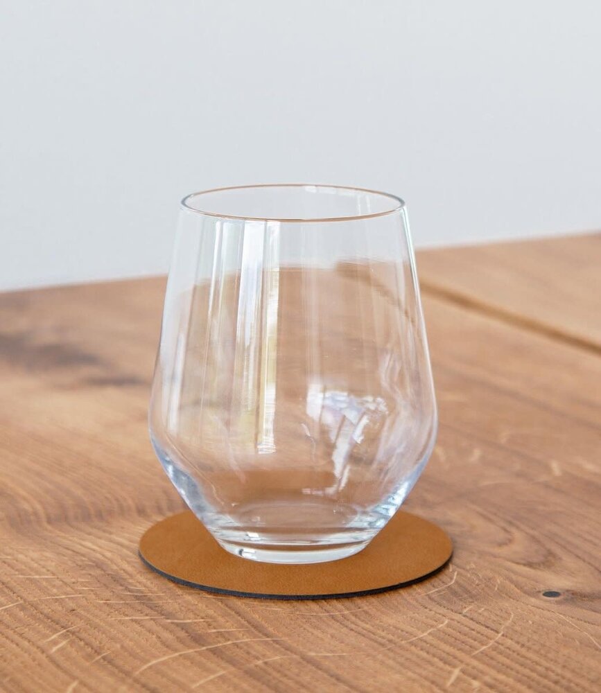 LIND DNA LIND DNA Glass Mat Circle Nupo Recycled Leather Burned Curry LIND DNA LIND DNA Glass Mat Circle Nupo Recycled Leather Burned Curry