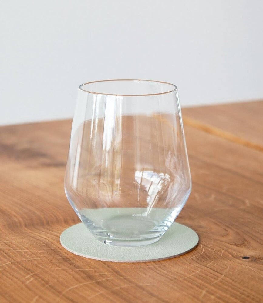 LIND DNA LIND DNA Glass Mat Circle Nupo Recycled Leather Olive Green LIND DNA LIND DNA Glass Mat Circle Nupo Recycled Leather Olive Green