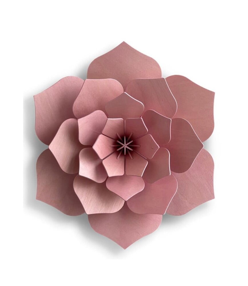 LOVI Lovi Decor Flower Licht roze - 4 formaten - Berkenhout 3D DIY pakket LOVI Lovi Decor Flower Licht roze - 4 formaten - Berkenhout 3D DIY pakket