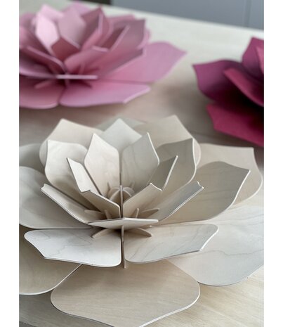 LOVI Lovi Decor Flower Rood - 4 formaten - Berkenhout 3D DIY pakket LOVI Lovi Decor Flower Rood - 4 formaten - Berkenhout 3D DIY pakket