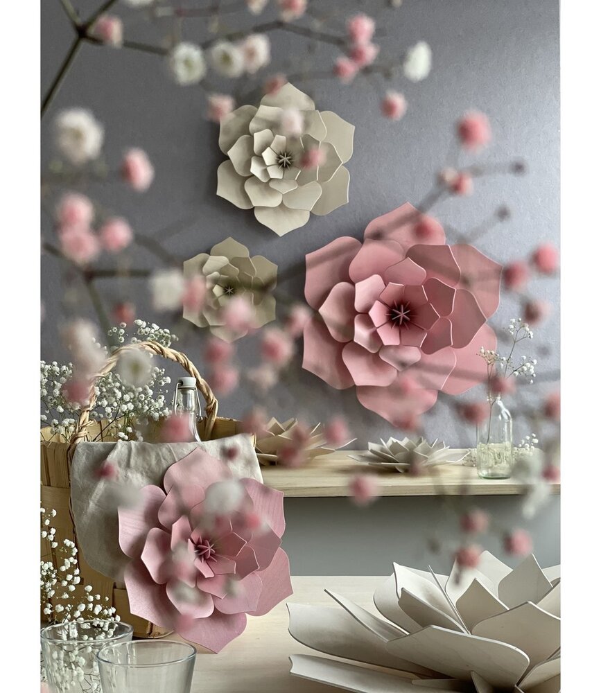LOVI Lovi Decor Flower Licht roze - 4 formaten - Berkenhout 3D DIY pakket LOVI Lovi Decor Flower Licht roze - 4 formaten - Berkenhout 3D DIY pakket