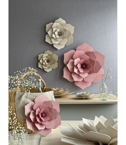 LOVI Lovi Decor Flower Licht roze - 4 formaten - Berkenhout 3D DIY pakket LOVI Lovi Decor Flower Licht roze - 4 formaten - Berkenhout 3D DIY pakket
