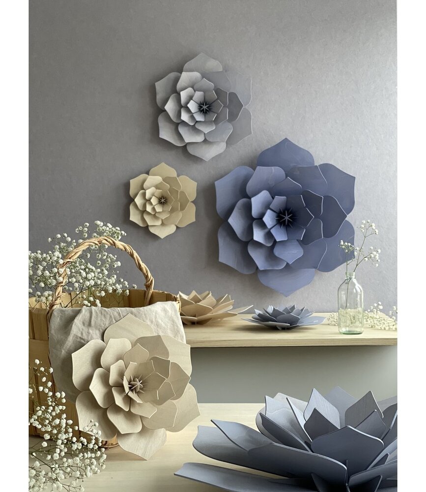 LOVI Lovi Decor Flower Lavendel Blauw - 4 formaten - Berkenhout 3D DIY pakket LOVI Lovi Decor Flower Lavendel Blauw - 4 formaten - Berkenhout 3D DIY pakket