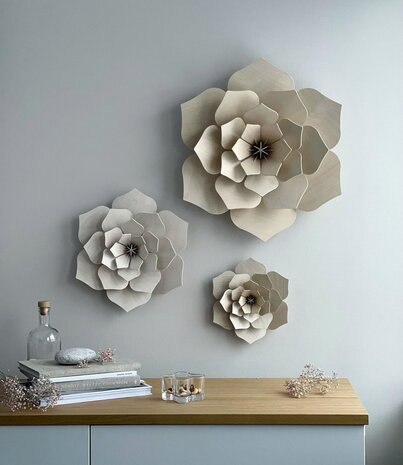 LOVI Lovi Decor Flower Natural - 4 sizes - Birchwood 3D DIY package LOVI Lovi Decor Flower Natural - 4 sizes - Birchwood 3D DIY package