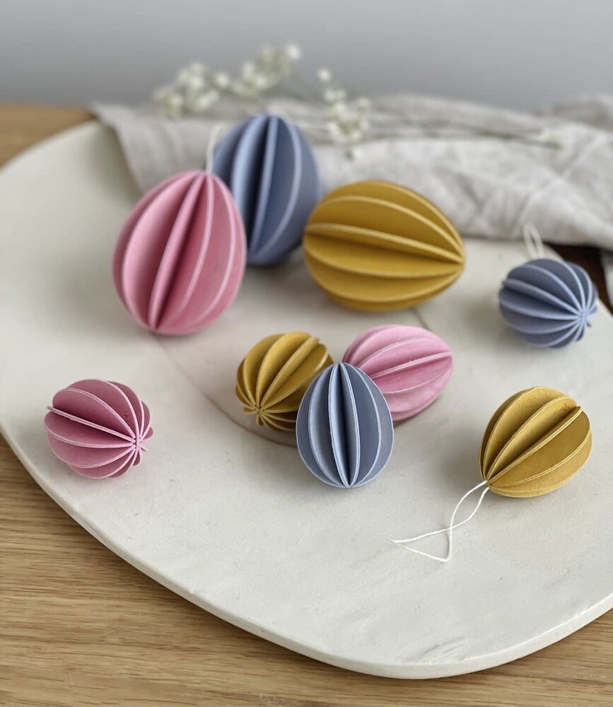 LOVI Lovi Eggs Colour mix 4.5cm - set van 6 stuks – paasei hangers LOVI Lovi Eggs Colour mix 4.5cm - set van 6 stuks – paasei hangers