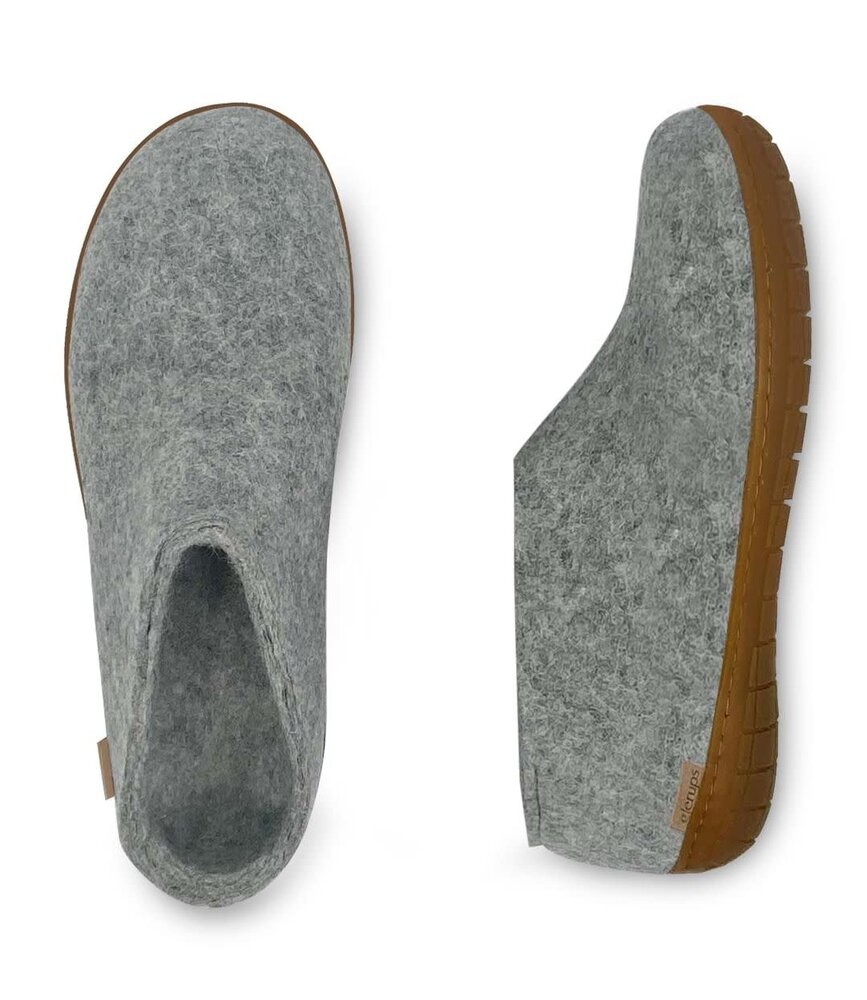 Glerups Glerups Shoe with honey rubber sole (various sizes) Grey Slipper Glerups Glerups Shoe with honey rubber sole (various sizes) Grey Slipper