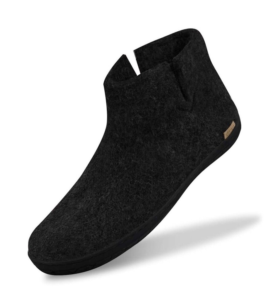 Glerups Glerups Boot Slipper with rubber black sole (various sizes) Charcoal Glerups Glerups Boot Slipper with rubber black sole (various sizes) Charcoal