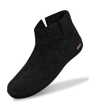 Glerups Glerups Boot Slipper with rubber black sole (various sizes) Charcoal Glerups Glerups Boot Slipper with rubber black sole (various sizes) Charcoal