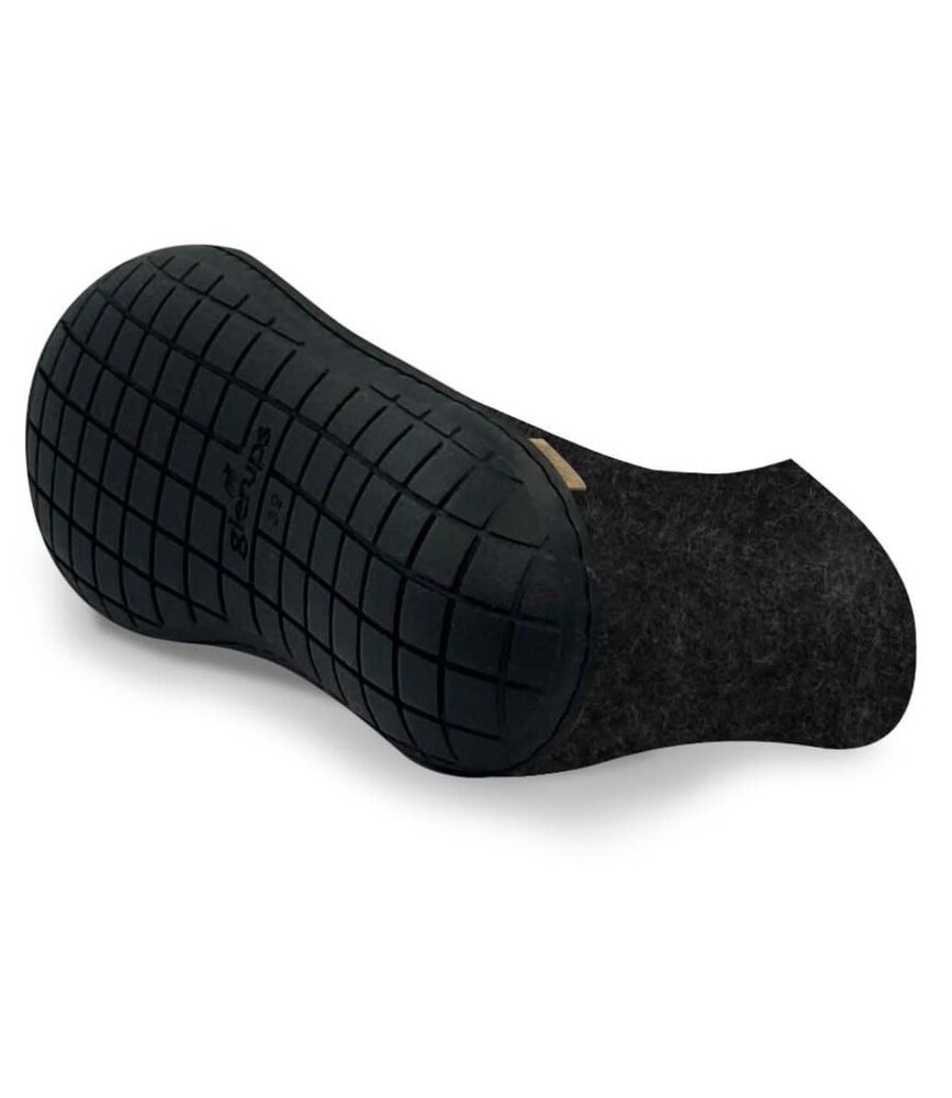 Glerups Glerups Boot Slipper with rubber black sole (various sizes) Charcoal