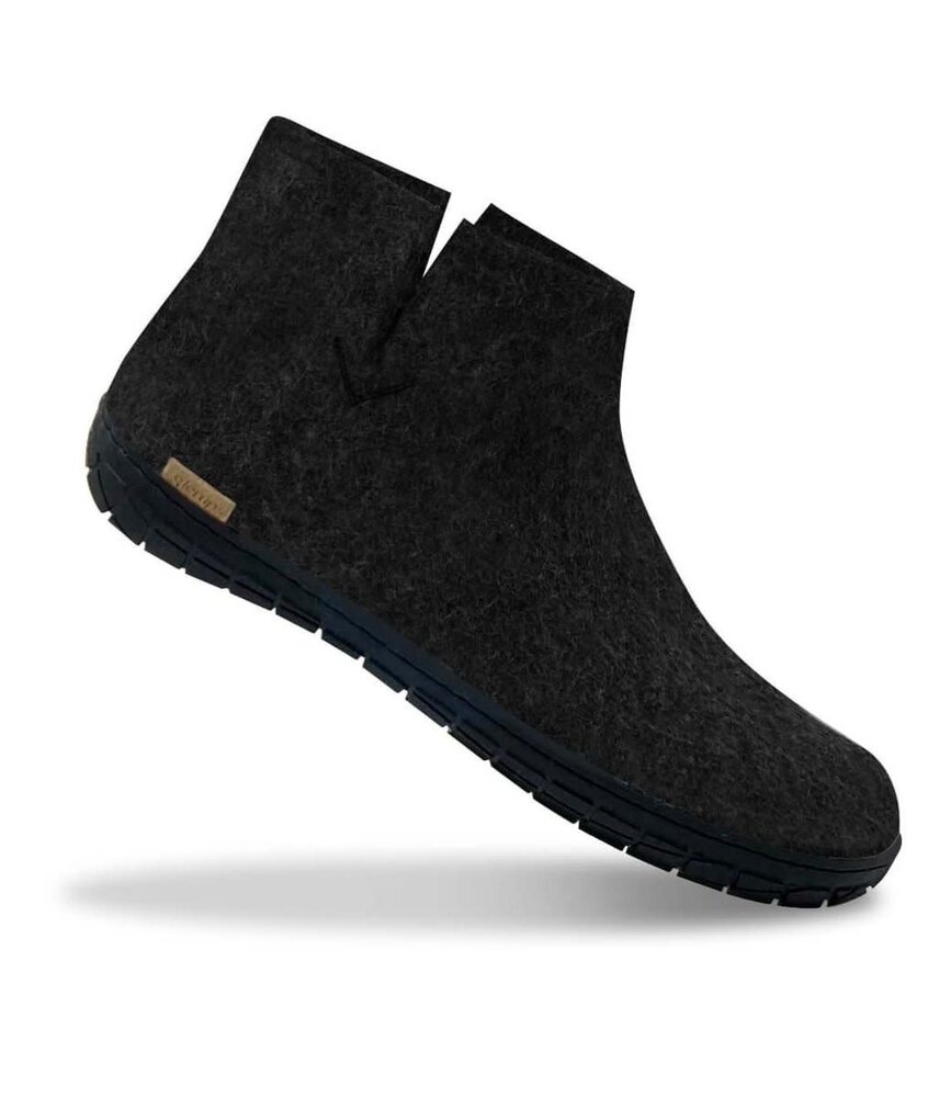 Glerups Glerups Boot Slipper with rubber black sole (various sizes) Charcoal Glerups Glerups Boot Slipper with rubber black sole (various sizes) Charcoal