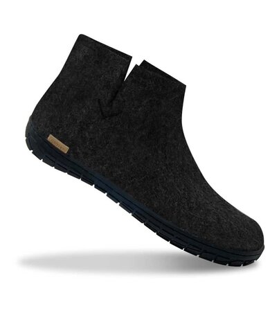 Glerups Glerups Boot Slipper with rubber black sole (various sizes) Charcoal Glerups Glerups Boot Slipper with rubber black sole (various sizes) Charcoal