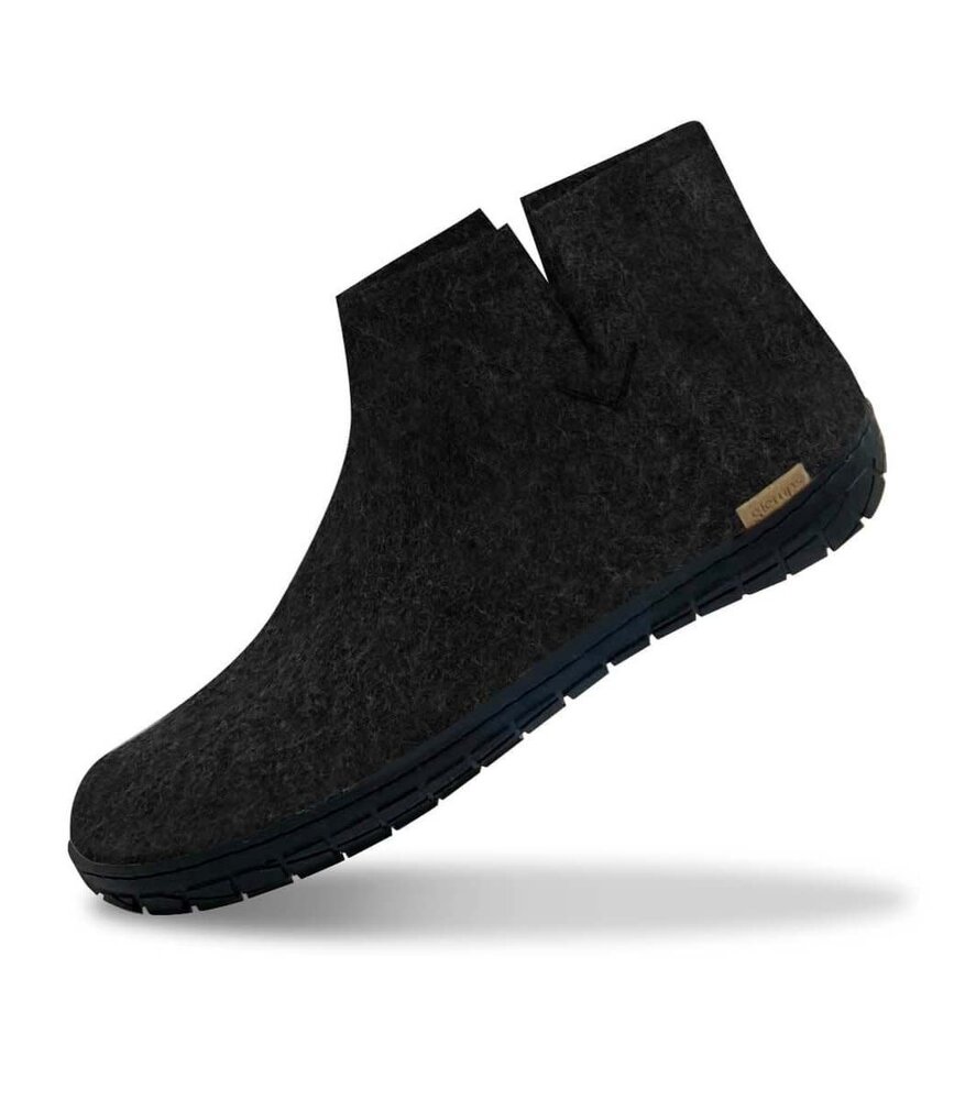 Glerups Glerups Boot Slipper with rubber black sole (various sizes) Charcoal Glerups Glerups Boot Slipper with rubber black sole (various sizes) Charcoal