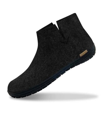Glerups Glerups Boot Slipper with rubber black sole (various sizes) Charcoal Glerups Glerups Boot Slipper with rubber black sole (various sizes) Charcoal