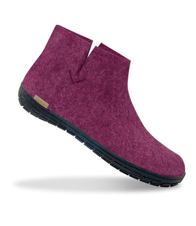 Glerups Glerups Boot met rubberen zwarte zool - mt 42 - Cranberry Pantoffel