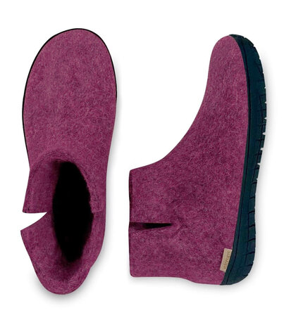Glerups Glerups Boot met rubberen zwarte zool - mt 42 - Cranberry Pantoffel