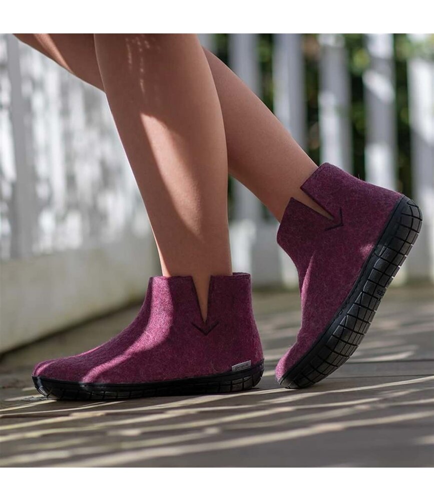 Glerups Glerups Boot met rubberen zwarte zool - mt 42 - Cranberry Pantoffel