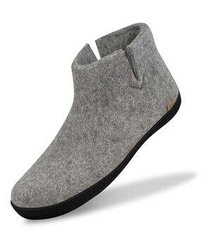 Glerups Glerups Boot Slipper with rubber black sole Light Grey - size 41 Glerups Glerups Boot Slipper with rubber black sole Light Grey - size 41