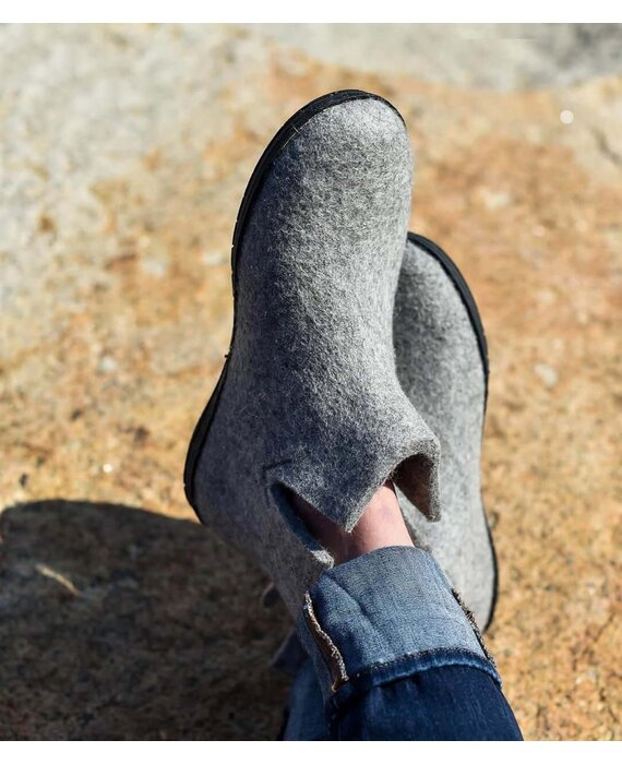 Glerups Boot met rubberen zwarte zool Lichtgrijs - maat 41