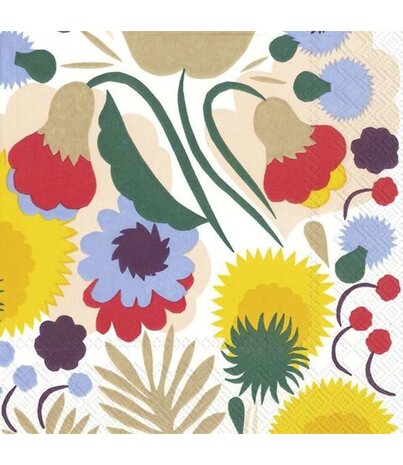 Marimekko Marimekko Pikkukellukka Papieren Servetten 33x33cm Marimekko Marimekko Pikkukellukka Papieren Servetten 33x33cm
