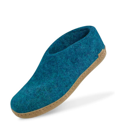 Glerups Glerups Shoe Pantoffel Petrol met leren zool (diverse maten)
