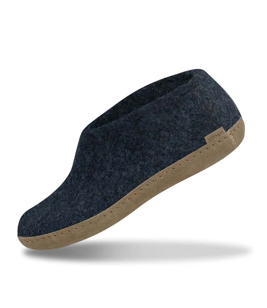 Glerups Glerups Shoe with leather sole (various sizes) Denim Slipper Glerups Glerups Shoe with leather sole (various sizes) Denim Slipper