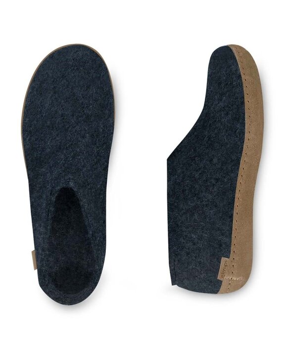 Glerups Shoe met leren zool (diverse maten) Denim Pantoffel