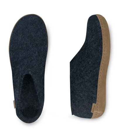 Glerups Glerups Shoe Pantoffel Denim met leren zool (diverse maten)